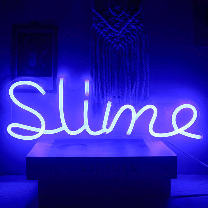 Ineonlife-señal de neón LED Crazy in Love para decoración de dormitorio, arte de pared, luz de neón acrílica, de boda, del Día de San Valentín: Slime