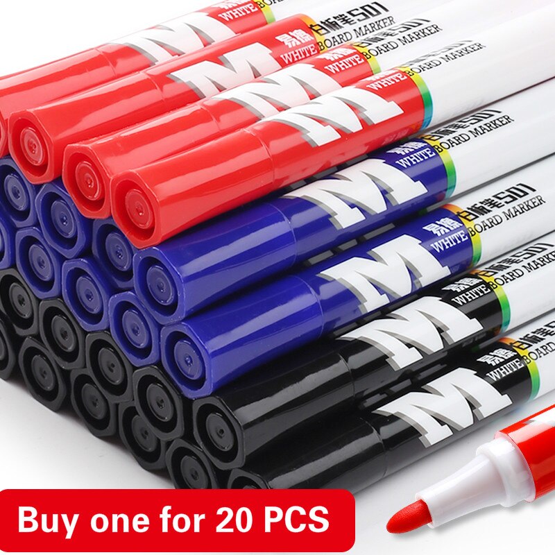 M &amp; G White Board Marker Zwart/Blauw/Rode Inkt Met Witte Boord Gum En Magnetische Blok Non-Irriterende Geur Voor Kits Office Supply