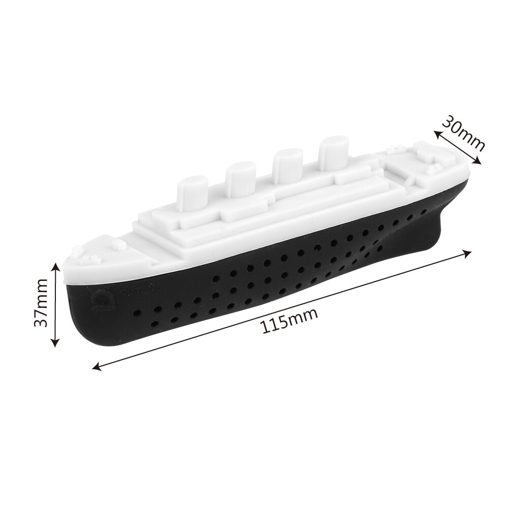 Titanisk form te si testel tomme teposer te infuser urte filter diffuser silikone skib stil