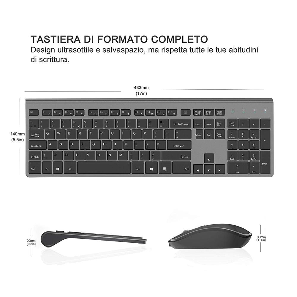 US/ Germany / France / Spain Wireless Keyboard and Mouse, Ergonomic For Home Office Games