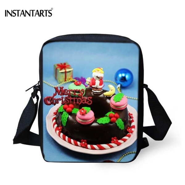 Instantarts engraçado 3d chapéu vermelho pet pug cão impresso crossbody saco para meninas meninos chirstmas presente mini bolsas de viagem sacos do mensageiro: CC1934E