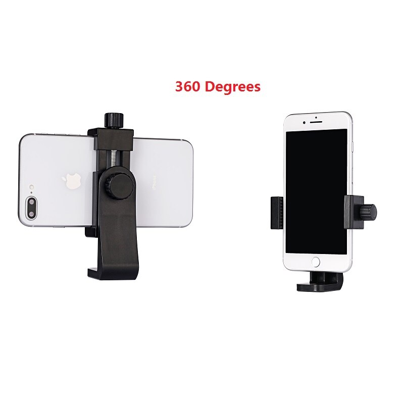 MEUYAG Universal Smartphone Tripod Mount Adapter Phone Clipper 360 Rotation Holder with 1/4 Nut Screw Hole For iPhone Android