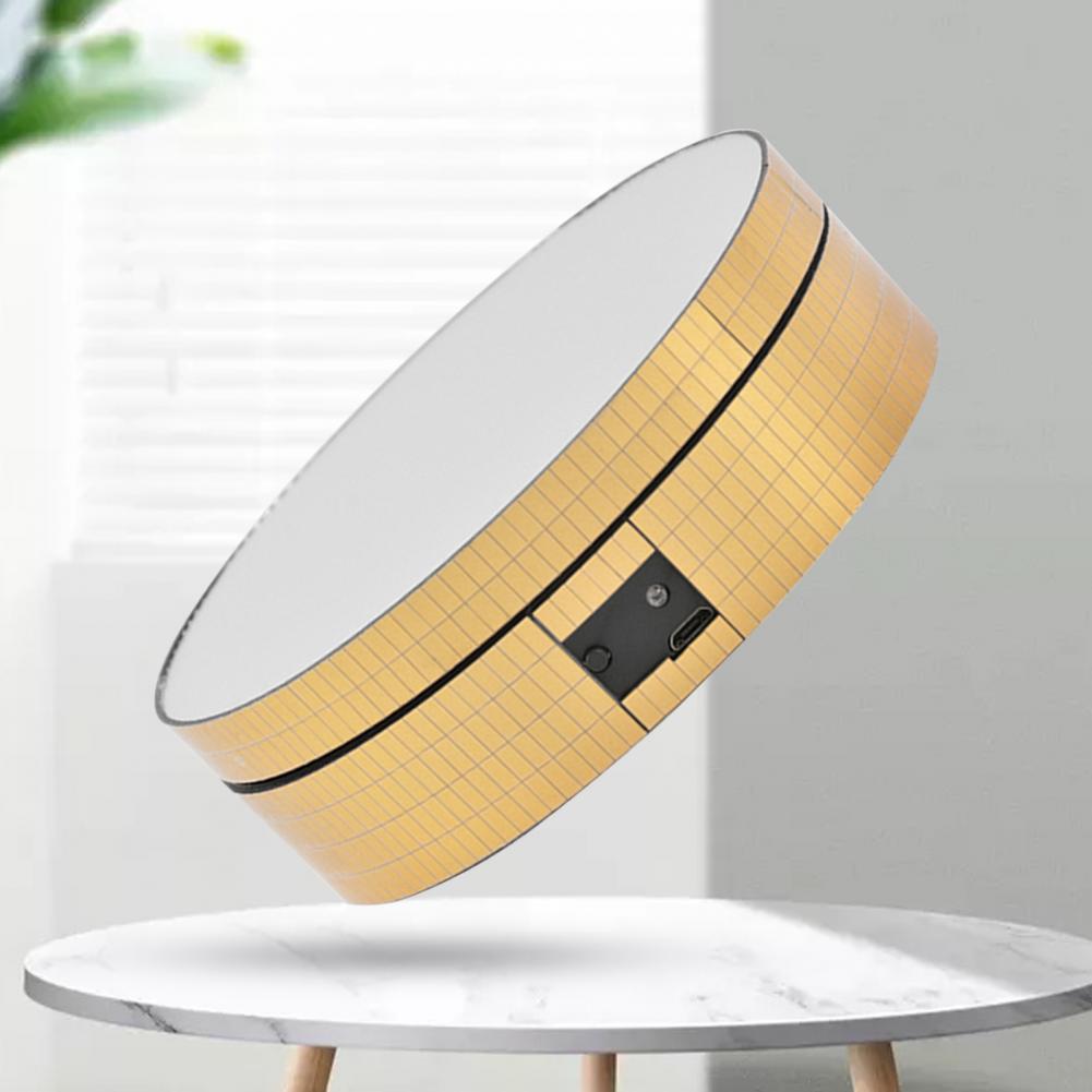 Easy Operation Sturdy Large Bearing Capacity 12cm Mirror Electric Turntable Rotating Display Stand for Photography