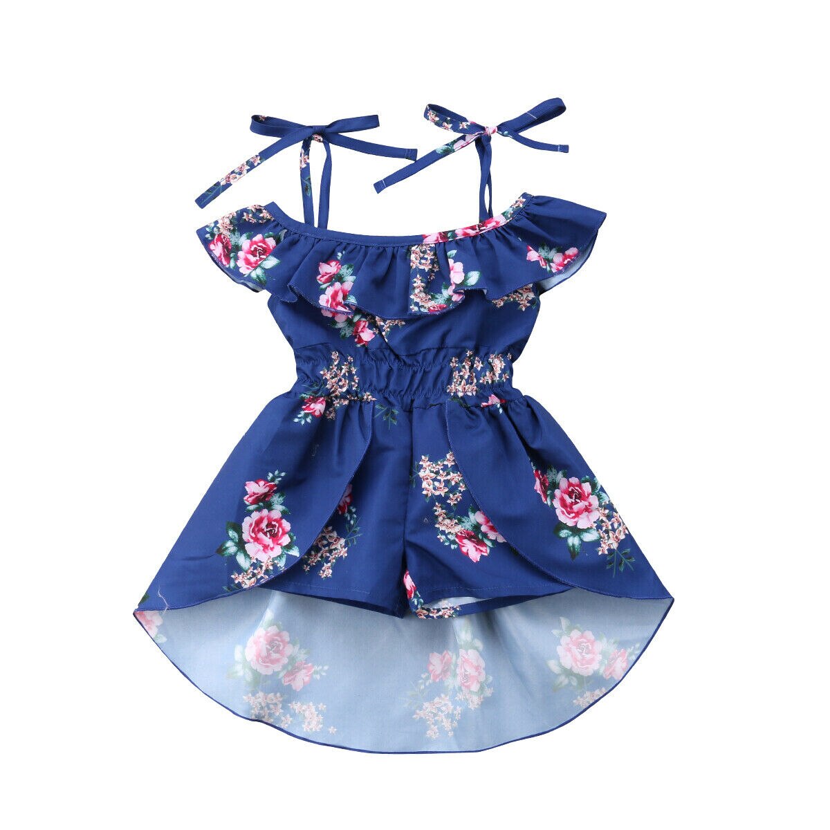 Bambino/Capretto/Bambino Delle Ragazze Floreale Tute e Salopette con il Vestito di Estate di Stile di Vacanza