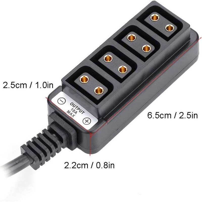 Male D-Tap B Type Splitter Power Tap to 4-Port Female P-Tap Hub Adapter Battery Photography Power