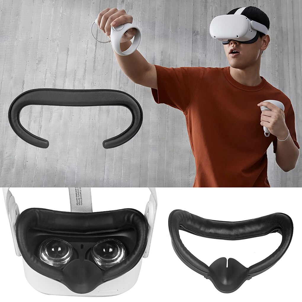 6Pcs Soft Pu Lederen Oogmasker Cover Antislip Vr Glas Cover Transpiratie Lens Kussen Protector Vervanging Voor oculus Quest 2