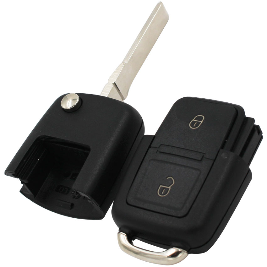 2 Button Flip Remote Key Case Shell Vouwen Autosleutel Behuizing Voor Vw Volkswagen Bora Voor Seat Passat Polo voor Skoda Octavia