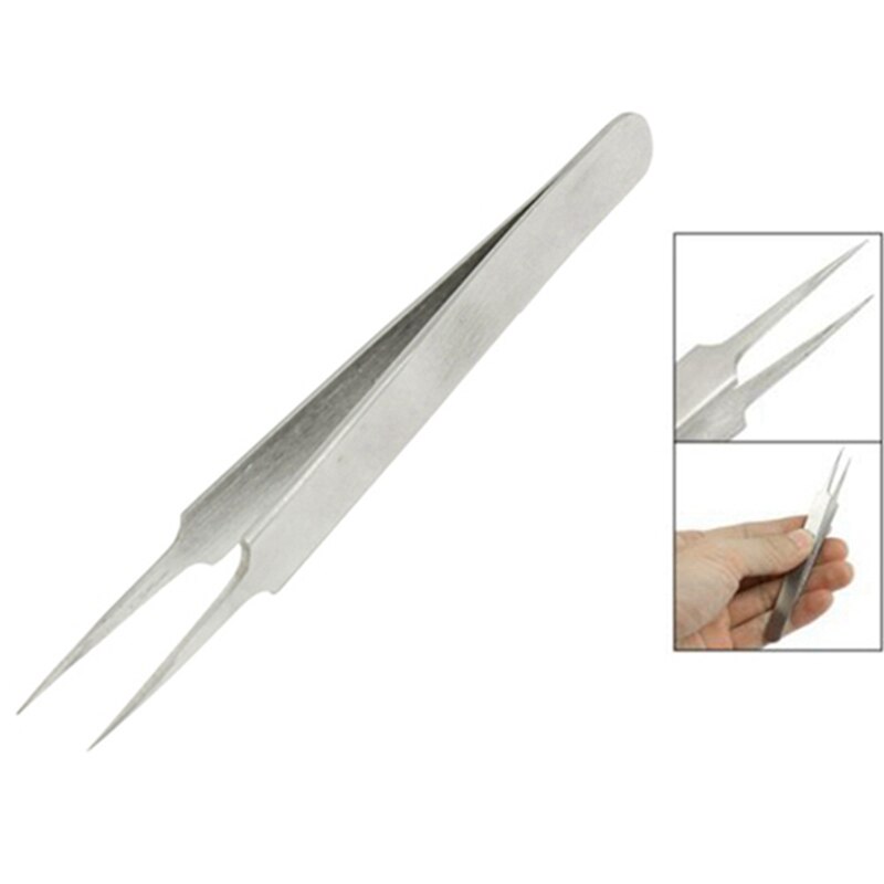 1 Pcs Puntige Tip Gepolijst Rechte Pincet &amp; 2 Stuks Precisie Keramische Pincet Niet-Geleidende Pincet