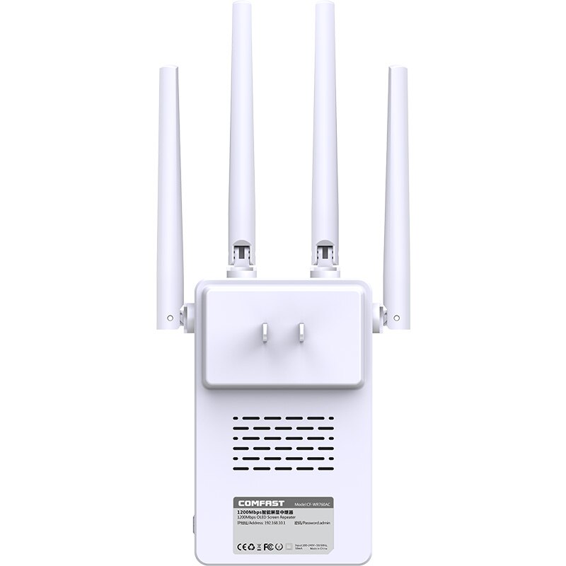 CF-WR760AC 1200Mbps Dual Band 2.4G &amp; 5G Smart Oled-scherm Wifi Repeater Draadloze Extender Signaal Wifi Range versterker