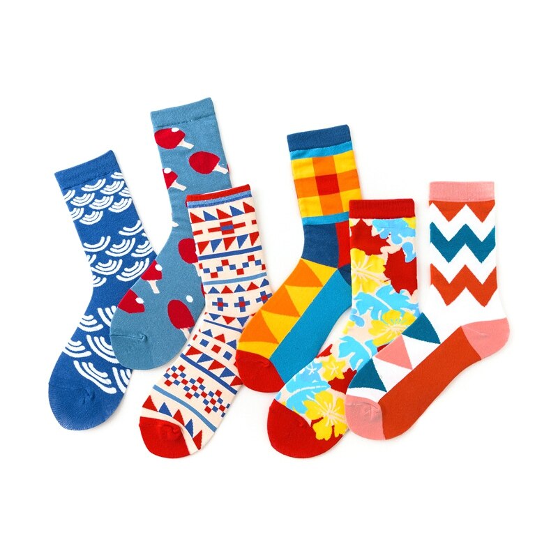 Kerstcadeau Kleurrijke Sokken Korte Grappige Katoenen Sokken Skate Harajuku Sokken Printing Warm Sok S