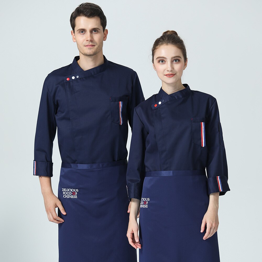 Unisex restaurante uniforme de cocina para Chef camisa transpirable manga larga chaqueta de Chef trabaja ropa para hombres al por mayor de servicio de alimentos de
