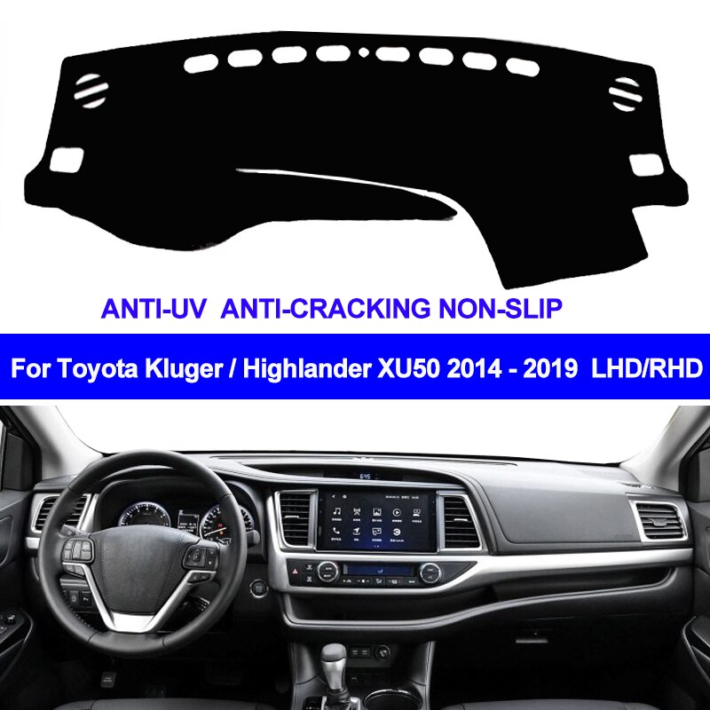 TAIJS-funda para salpicadero de coche, alfombrilla para salpicadero de coche, DashMat, alfombra ANti-UV antideslizante para Toyota Highlander