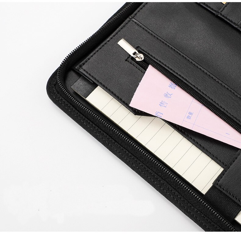 A4 File Folder Business Padfolio Presentation Folder Portfolio Document Manager bag for A4 Documents with zipper Office Supplies