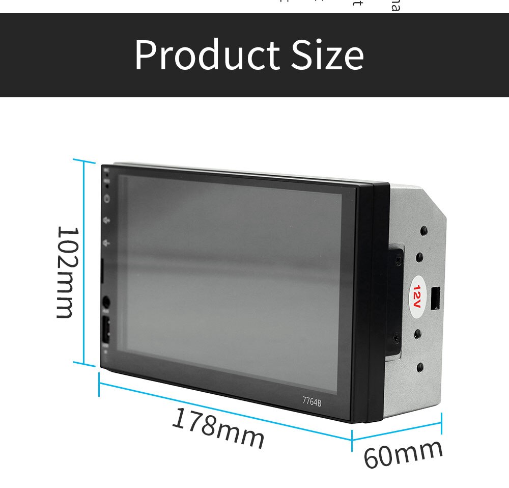 7 inch Full Capacitive touch screen Car Stereo MP5 Player FM Radio BT 4.0 USB AUX Multimedia Stereo Video Player