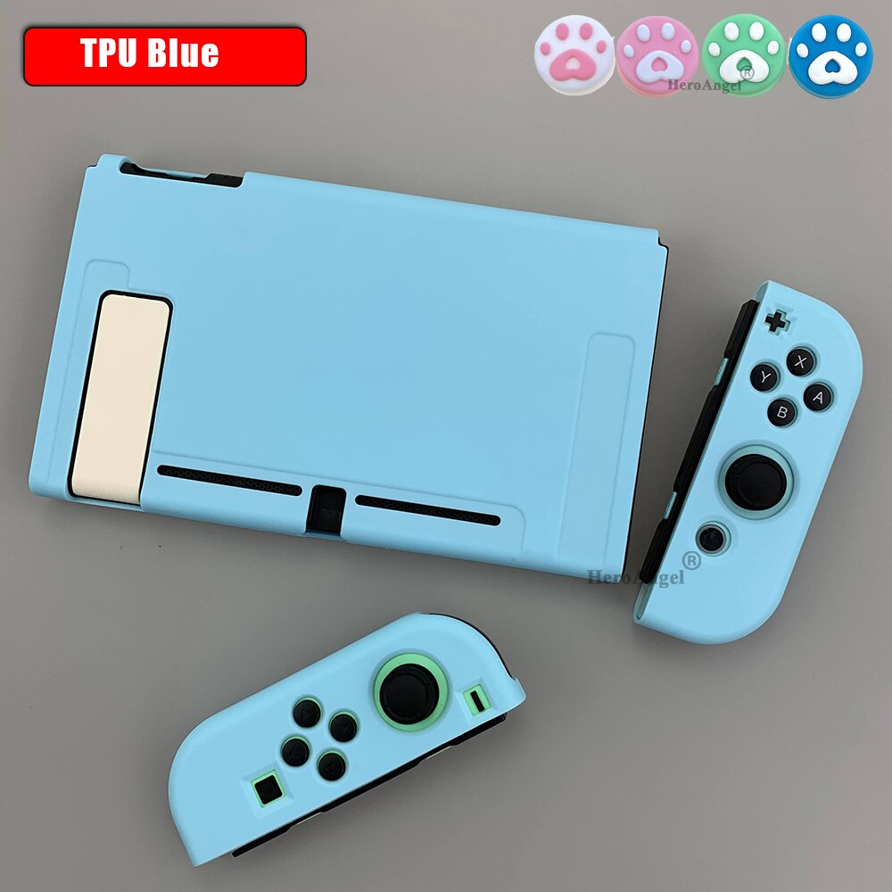 Leuke Pure Tpu Soft Cover Voor Nintendo Switch Beschermende Split Cover Shell Anti-Val Game Console Case voor Ns Accessorie: Blue