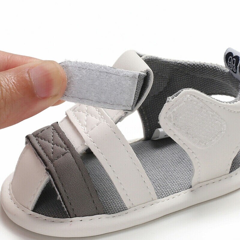 Pudcoco Pasgeboren Baby Boy Zachte Zool Witte Wieg Schoenen Peuter Zomer Sandalen Baby Casual Schoenen Maat Anti Slip Babyschoenen 0-18M