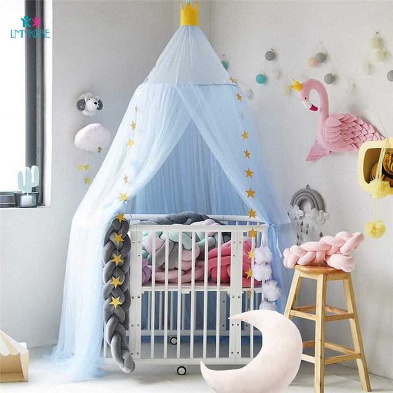 Katoenen Baby Wieg Netting Kids Infant Dome Klamboe Star Fantasie Licht Garen Baby Bed Gordijn Kinderkamer Decoratie Unisex