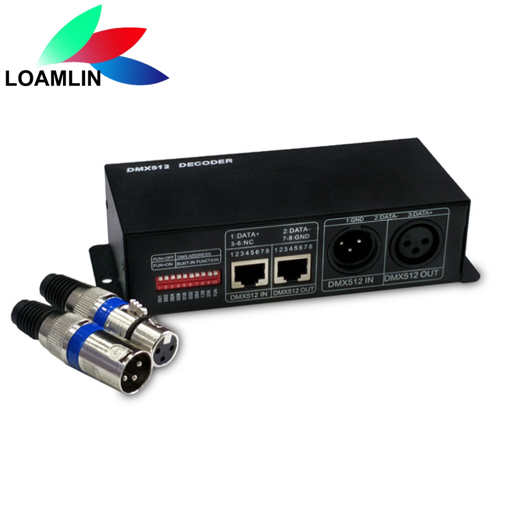 RGB RGBW 3CH 4CH DMX512 LED Decoder With Digital Display DMX to PWM 3CH*8A 4CH*4A Led Strip Dimmer DC12V~24V