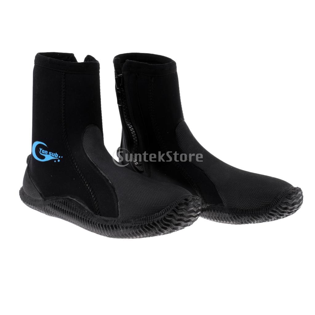 5mm neoprene subacqueo immersione muta stivali con cerniera scarpe calde antiscivolo Snorkeling Surf pesca sport acquatici invernali pinne da nuoto: US Size 12