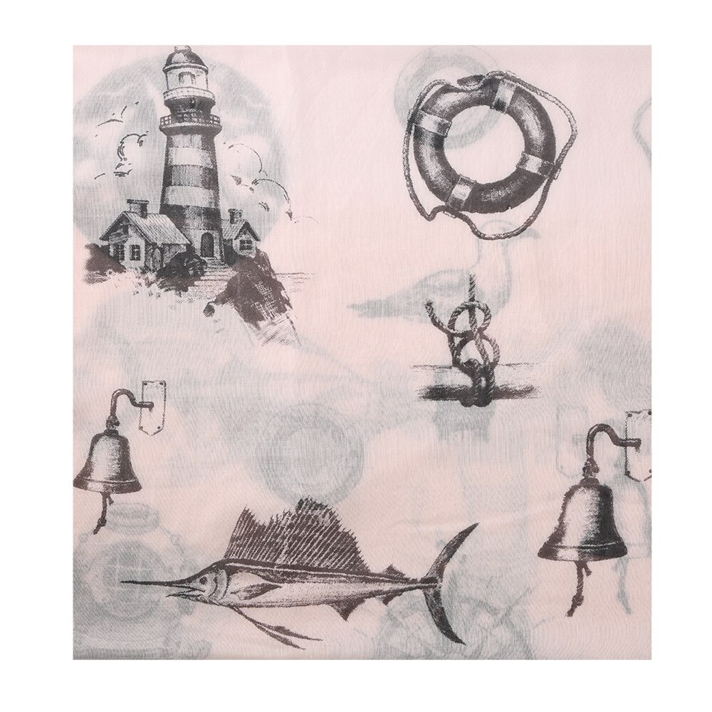 Rævmødre kvinder forår sommer hvid lyserød mynte farve nautisk tema tørklæder fisk hjul sømand tørklæde hav ocean tørklæde