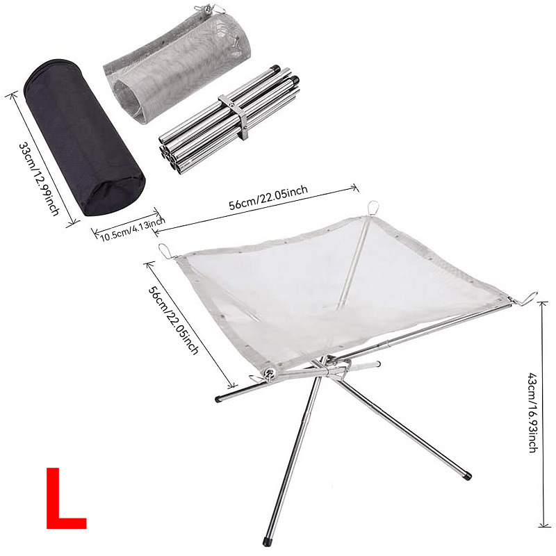Rejilla para quemar para fogones aligera, chimenea de malla de acero inoxidable para acampar, estufa plegable, parrilla para barbacoa, Patio con red a la parrilla de repuesto