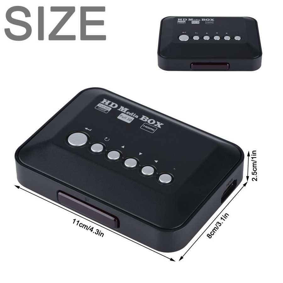 Reproductor multimedia Hd 1080P HD HDMI, compatible con Audio y vídeo, caja con Control remoto IR, 110V-240V