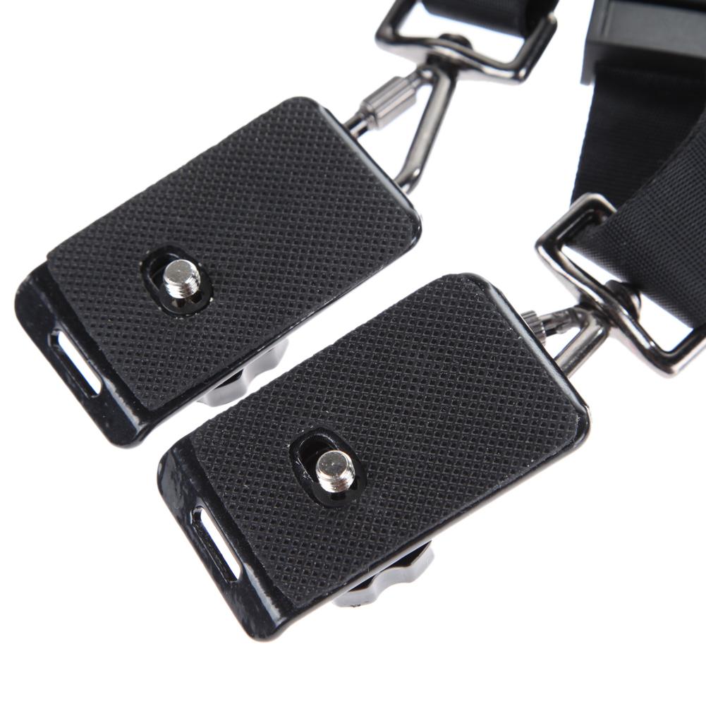Negro doble Dual Cámara cabestrillo con correa de hombro Correa rápido cabestrillo ajuste de la correa para DSLR. Accesorios para cámaras digitales