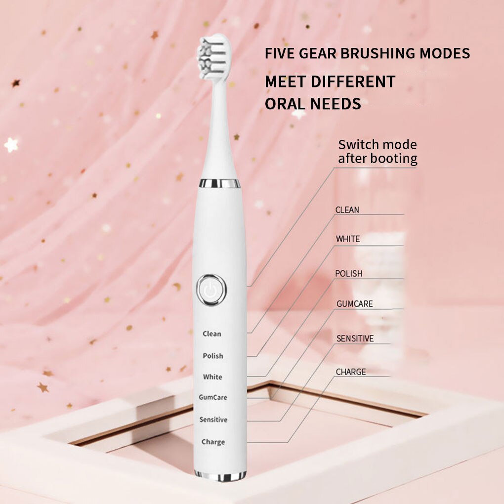 Super Sonic Electric Toothbrushes for Adults Kid Smart Timer Whitening Toothbrush IPX7 Waterproof Replaceable AA Battery Version