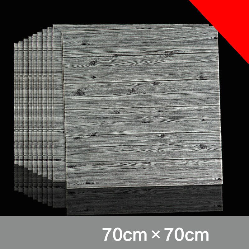 3D Stereo Wall Stickers Waterproof Moisture Proof Mildew Foam Wallpaper Self-adhesive Decorative Ceiling Wood Grain Stickers: K