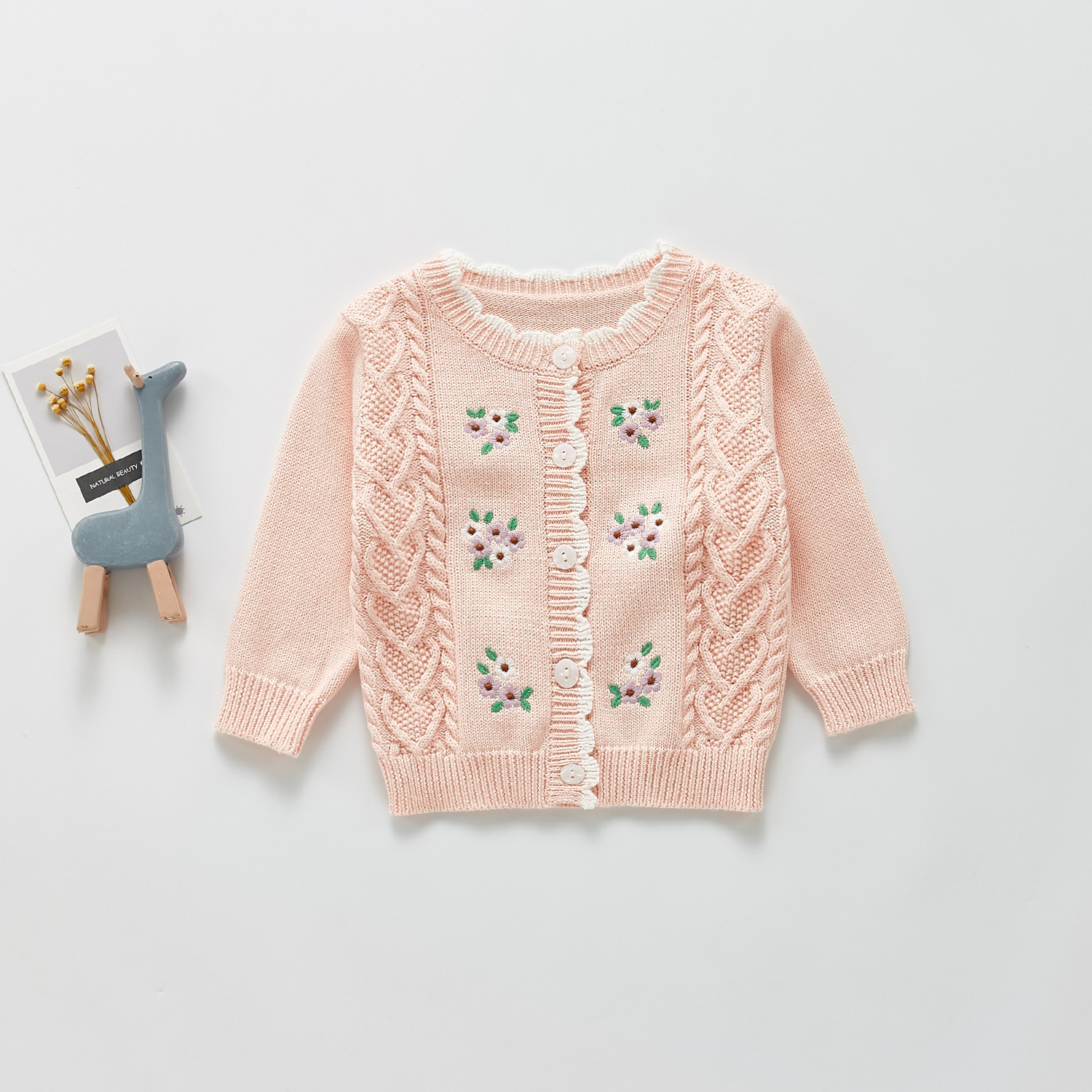 Baby Trui Bloem Borduurwerk Gebreid Vest Herfst Meisjes Prinses Jas Gebreide Baby Trui Tops Kids Jas