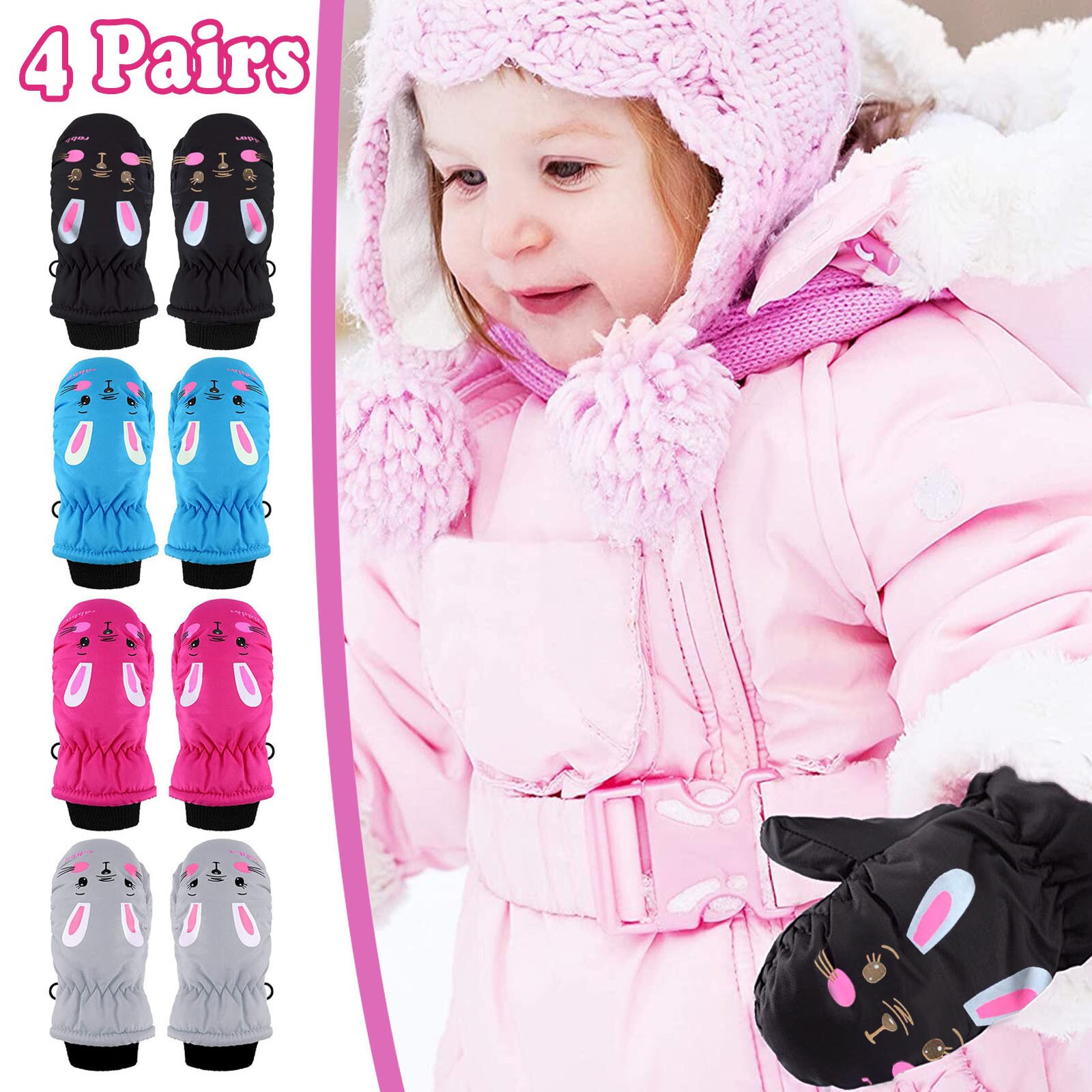 Guantes Winter Warme Ski Handschuhe freundlicher Schneemobil Handschuhe Wasserdichte Ski Snowboard Handschuhe Anzug Für 1-8 Jahre freundlicher