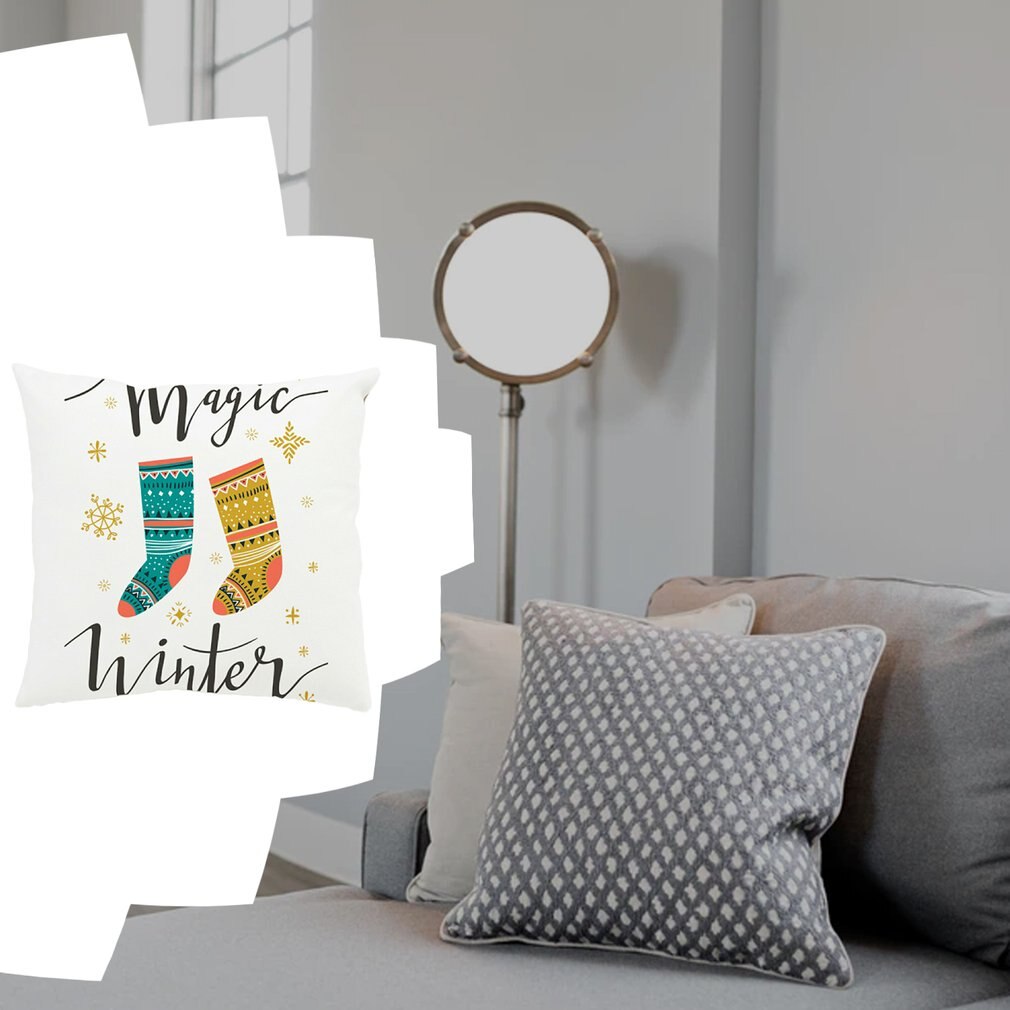 Christmas Pillow Case With Beautiful Pattern Christmas Cushion Sofa Pillow Case Bedroom Decoration Cushion Pillow Case