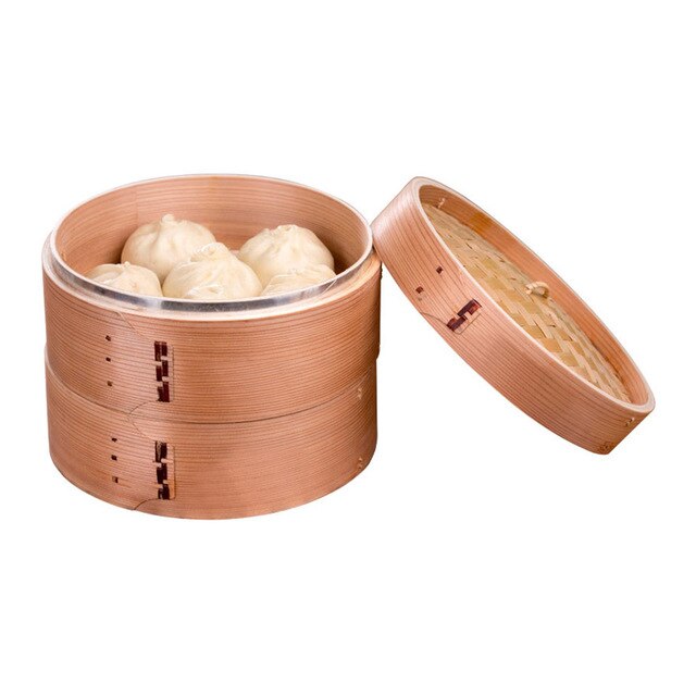 kitchen accessories Great 2 Tier Durable Cookware Bamboo Steamer Chinese Kitchen Cookware Rice Pasta Cooker Set With Lid: Default Title