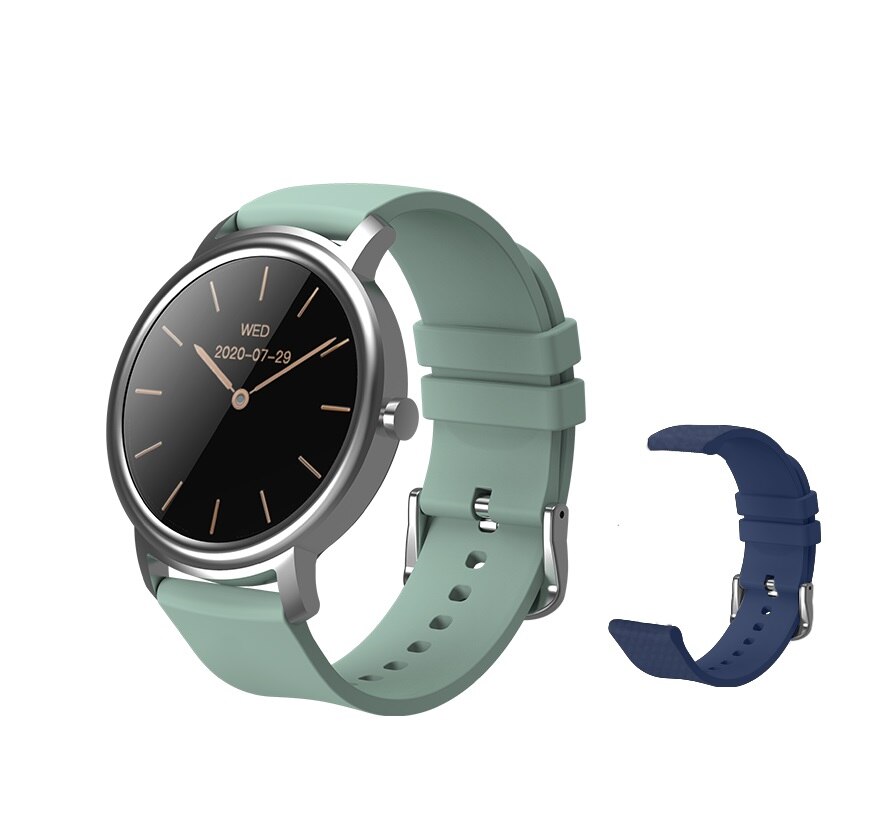 Mibro ar relógio inteligente android ios relógio de fitness ip68 à prova dip68 água bluetooth 5.0 monitor sono freqüência cardíaca rastreador smartwatch: Silver Add Blue
