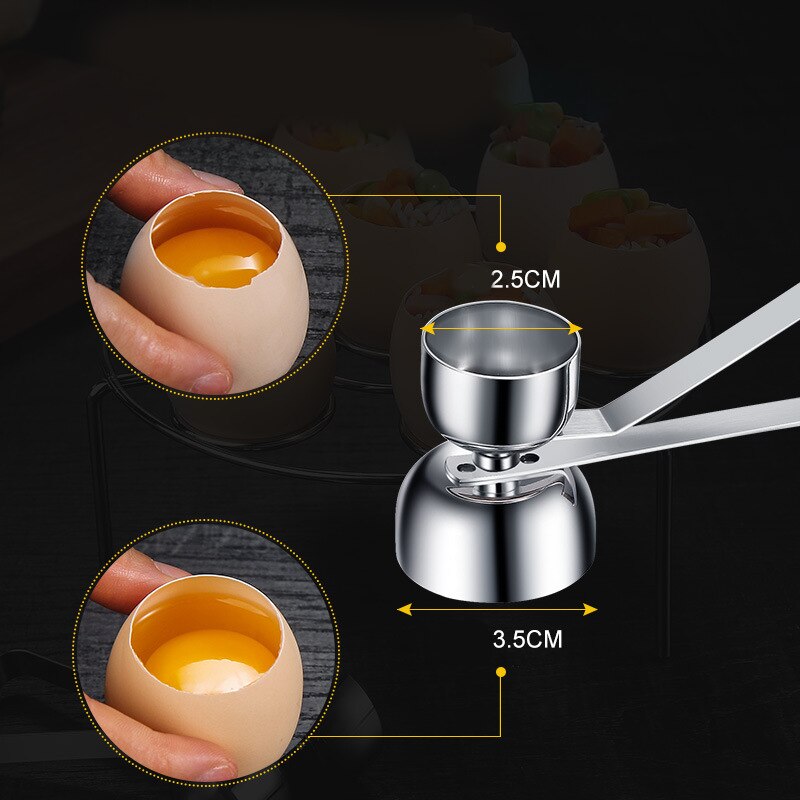 upgrade double-headed metal egg scissors egg cutter egg shell opener stainless steel poached raw egg shell opener