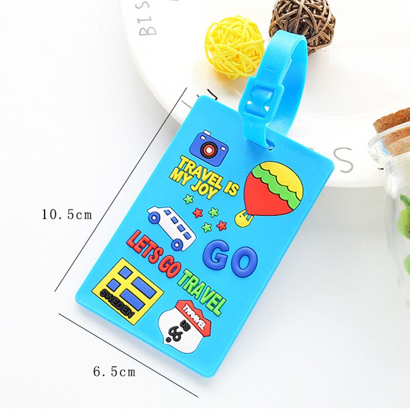Lovely Cartoon Animal Giraffe Luggage Tag Travel Accessories Silica Gel Suitcase ID Address Label Baggage Name Tags