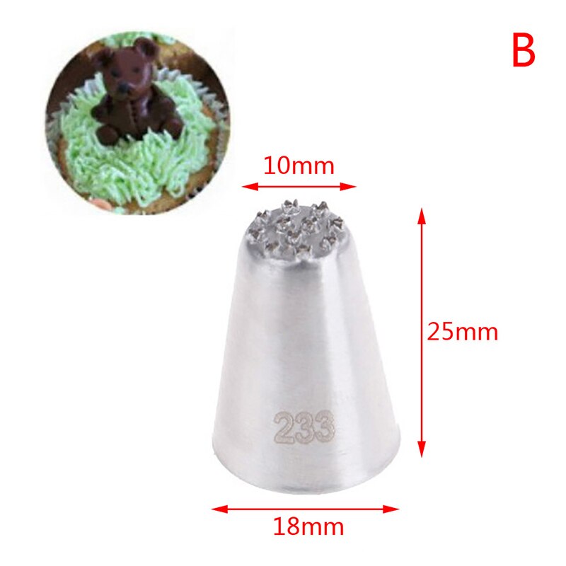 Boquillas de manga pastelera de acero inoxidable, equipo de repostería, accesorios de panadería para pasteles, utensilios de cocina Mew: 1PC B