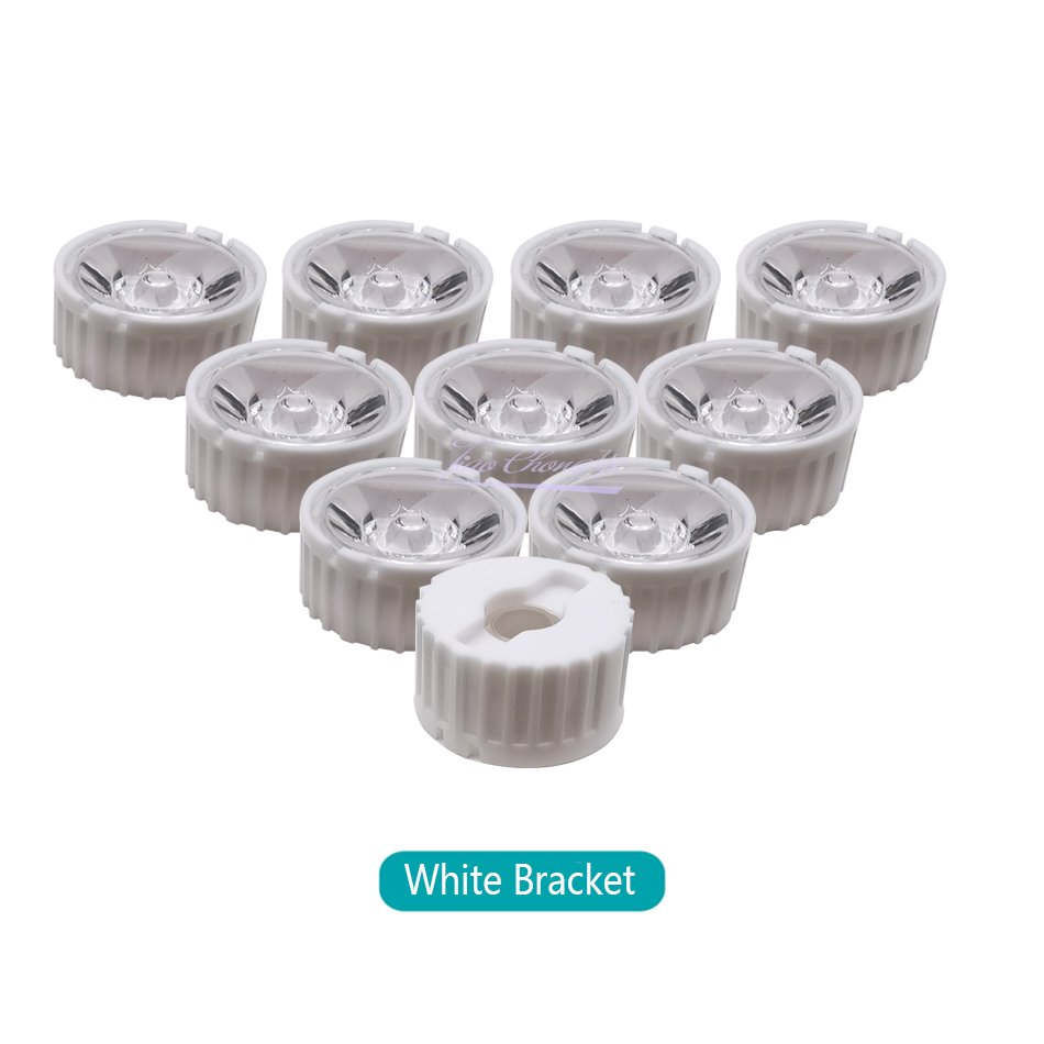 Juego de 10 lentes LED de alta potencia 1W 3W 5W lentes PMMA de 20MM con soporte 5 8 15 25 30 45 60 90 120 grados para cuentas de luz de 1, 3 y 5 vatios: Verde militar / 50 W