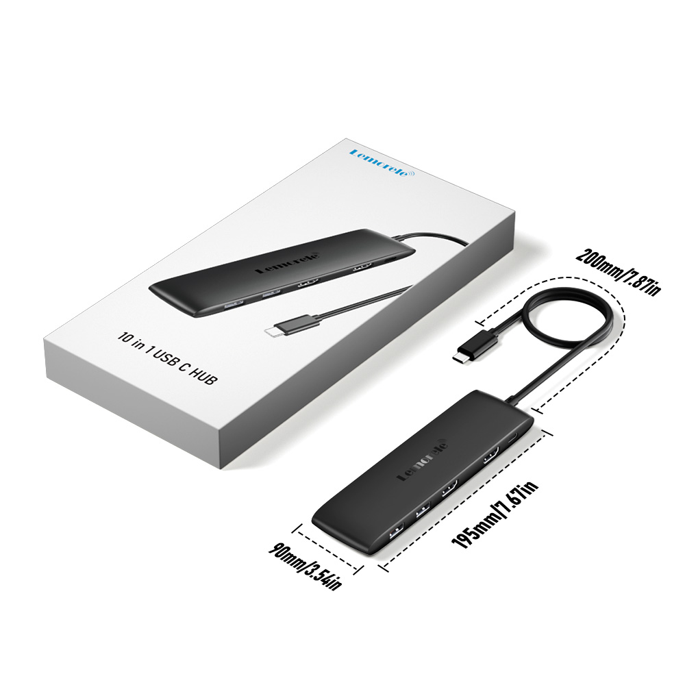 Lemorele 4K USB Hub USB C Stacja dokująca typu C do Dual HDMI dla Macbook iPad Pro Air M2 M1 Sumsang PC Akcesoria USB 3.1 HUB