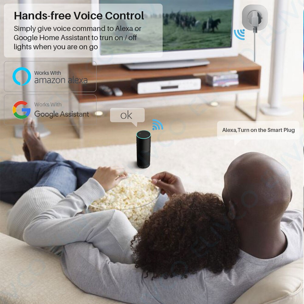 WiFi Smart Plug EU Adapter 16A Tuya APP Remote Voice Control Steckdose Timing Funktion Arbeitet Mit Alexa Google Assistent