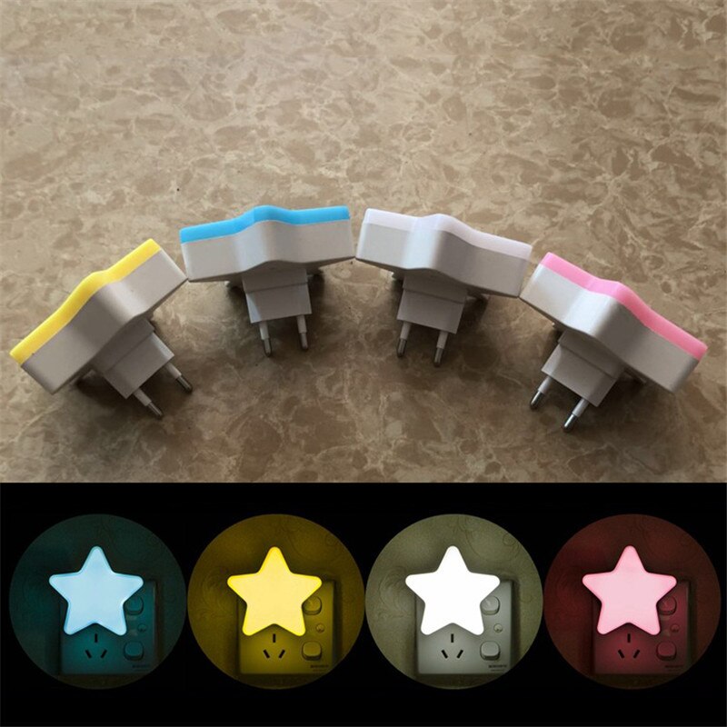 Star Night Light Plug-in Wandlamp Woondecoratie Licht Sensor Socket Lamp Kinderkamer Slapen Bedlampje EU/US Plug