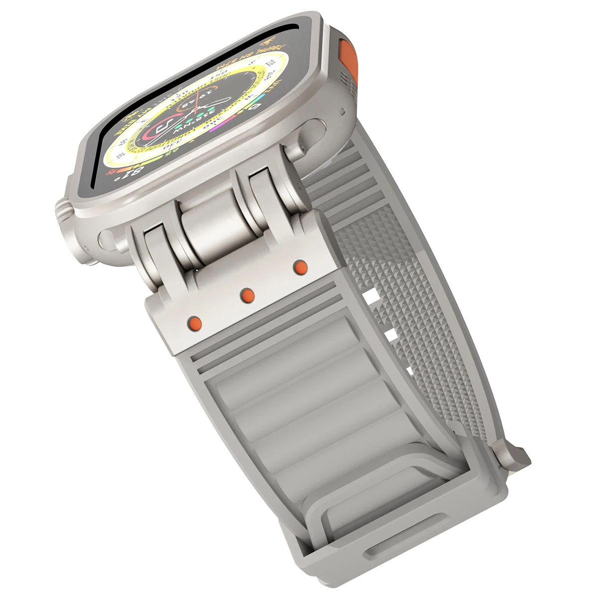 Bracelet en silicone pour Apple Watch, Bracelet de sport en caoutchouc souple, Bracelet pour homme, Ultra 2, IWatch Series 9, 8, 7, 6, 5, 4, Se, 49mm, 45mm, 44mm, 42mm: BEIGE