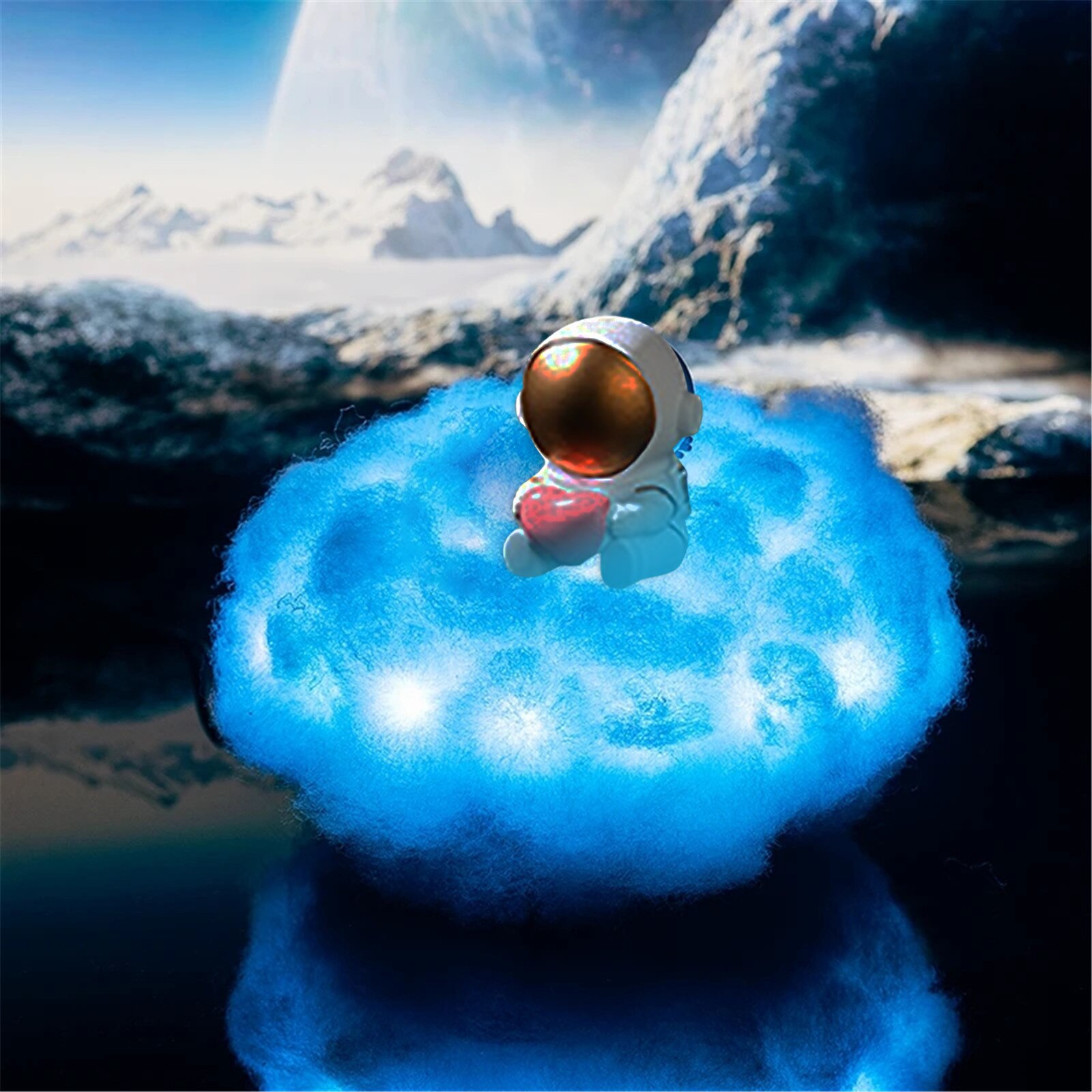 2020 nuovo Dropship LED nuvole colorate lampada astronauta con effetto arcobaleno come regalo di compleanno creativo per la luce notturna dei bambini: A