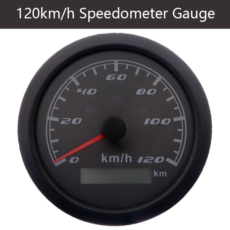 85MM Speedometer Gauge 120 km/h 200 km/h Car Boat Speed Meter With Left Right High Beam Indicator Lights Without GPS Antenna