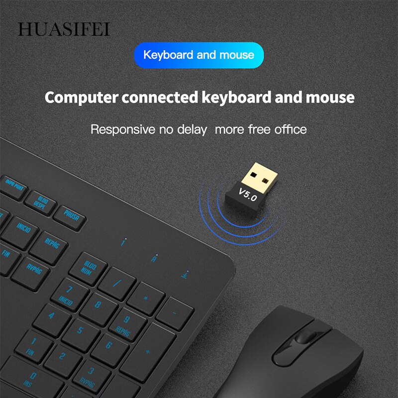 HUASIFEI 5.0 adattatori Bluetooth USB Mini USB adattatore per Computer Wireless ricevitore Audio dongle per Laptop win8/8.1/10