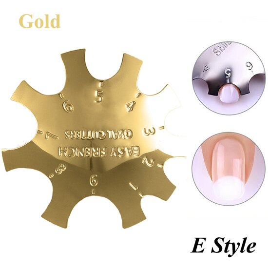 Facile français sourire Cutter ligne Nail Art bord métal tondeuses pochoir ongles formes Clipper manucure modèle outils accessoires TR1834: E Gold