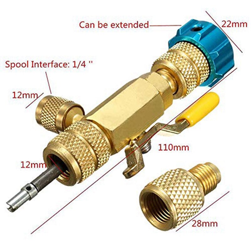 R134a r22 r410a a/c ventilkerne fjerner installatør skifter 1/4 tommer sae ventil kerne værktøjer køling air condition tjenester
