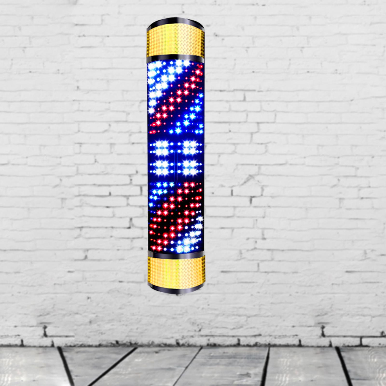 Barber Shop Pole Rotating Lighting Red White Blue Stripe Rotating Light Stripes Hair Wall Hanging LED Downlights
