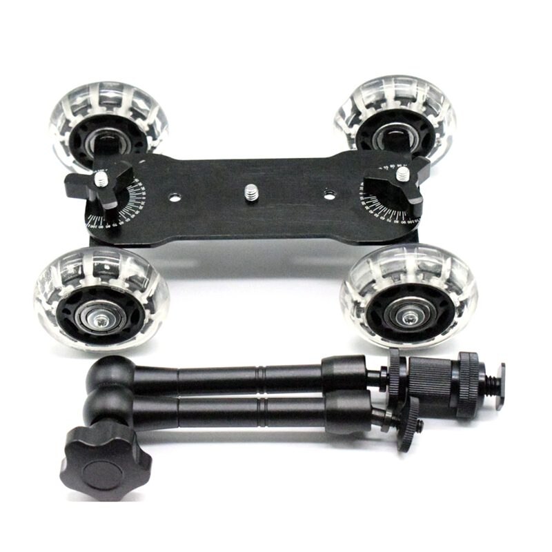 Mobile Rolling Sliding Dolly Stabilizer Skater Slider 11 Inch Articulating ic Arm Camera Rail Stand Photography Car