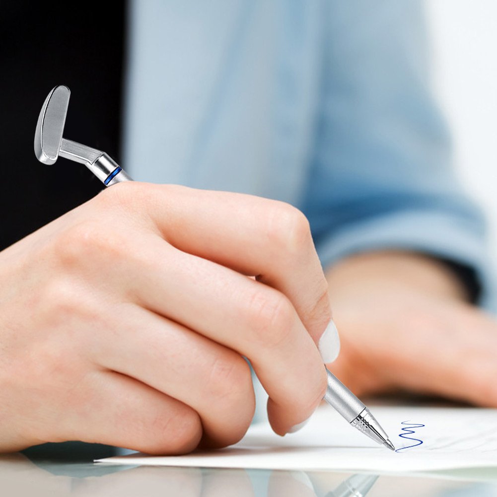 Golf Pen Set Desktop Goft Mini Green Driving Range with Metal Golf Club Pens Balls and Flag